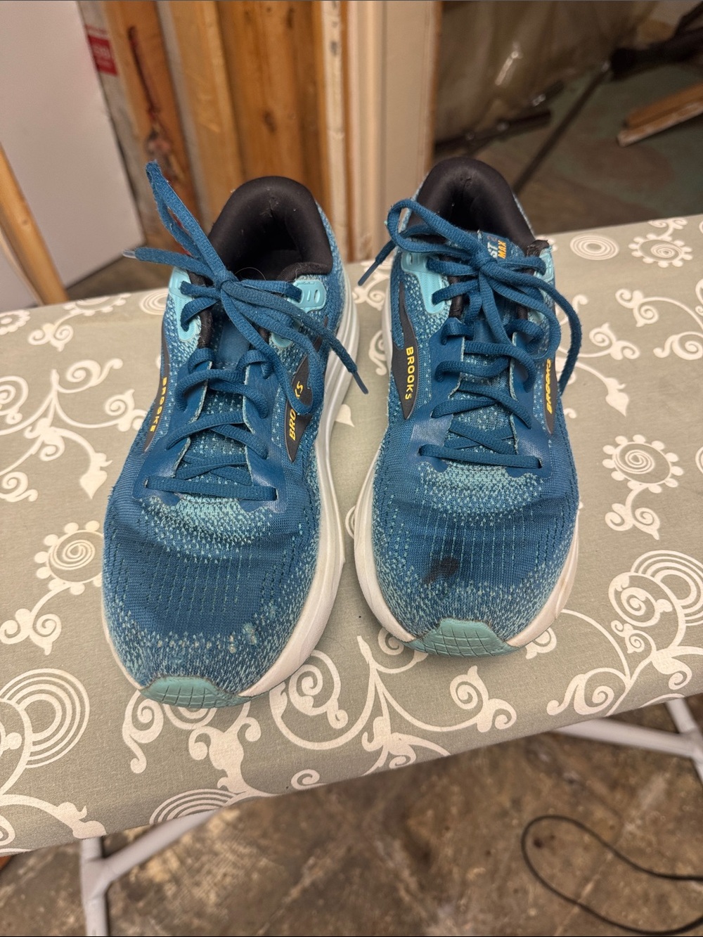 Brooks Teal and Light Blue Lace-Up Running Shoes